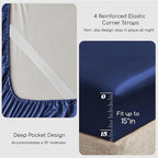 MR&HM Satin Bed Sheets, Twin XL Size Sheets Set - Image 4