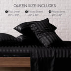 MR&HM Satin Bed Sheets, Queen Size Sheets Set - Image 2