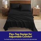 Split Head King Sheets Set for Adjustable Beds 4 Piece Flex Top Bed Sheets – - Image 2