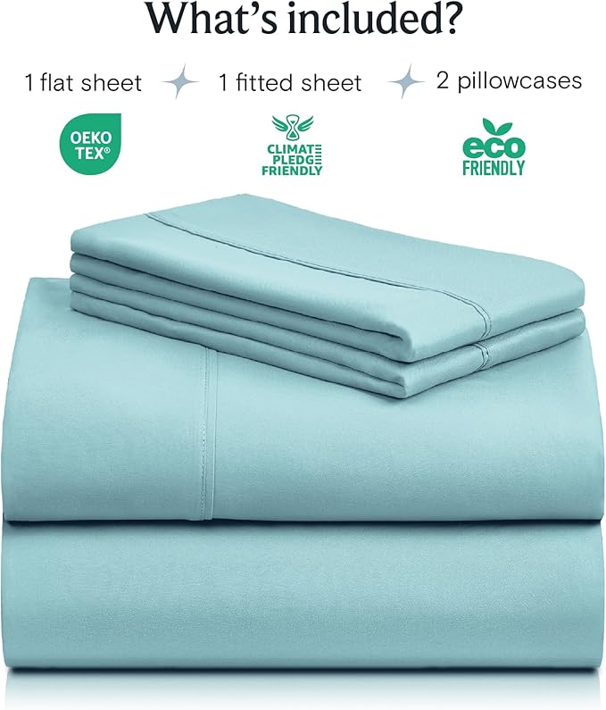 LuxClub 4 PC Full Size Sheet Set Deep Pockets 18" Wrinkle Free Cooling Sheets - Image 2