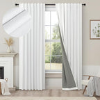 Black Out Curtains 72 Inch Long 6 ft Length 2 Panel Set Neutral Cute Blackout by Pitalk