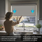 HESTIA No Drill Cordless Blackout Roller Shades Screwless Waterproof Shower - Image 4