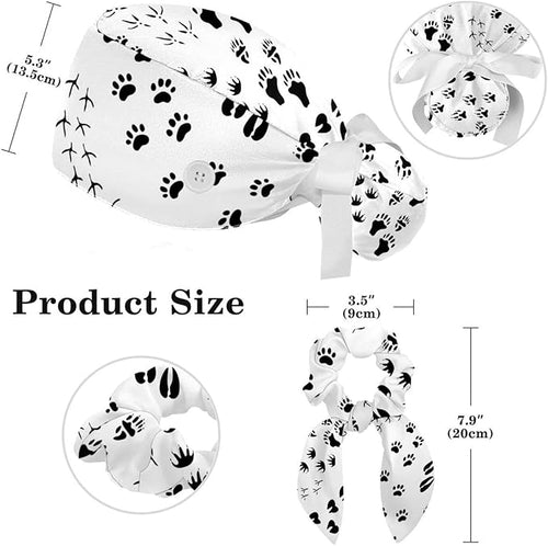Adjustable Brown Dachshund Dog Blue Surgical Scrub Cap - Image 2