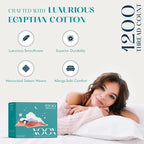 XOOX Linen 100% Egyptian Cotton Sheets King Size Bed Set - Image 2