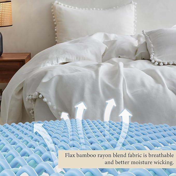 Simple&Opulence French Linen Blended Duvet Cover King, Flax Viscose Derived - Image 5