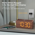 uscce Wooden Digital Alarm Clocks - Image 3