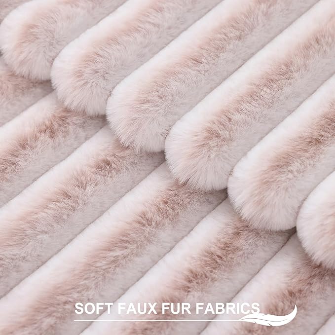 Pallene Faux Fur Plush Throw Pillow Covers 22x22 Set of 2, Luxury Soft Fluffy - Image 2