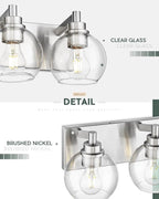 Bathroom Light Fixtures, 4 Light Brushed Nickel Vanity Light, 26 Inch Modern - Image 4