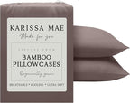 Karissa Mae Cooling Bamboo Viscose Standard Size Pillowcase Set | 100% by KARISSAMAE
