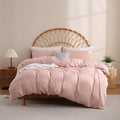 JSD Dusty Pink Duvet Cover Set King Size, 3 Piece Duvet Cover by JSD