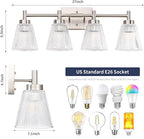OCIOC 4-Light Vanity light fixtures, Brushed Nickel Vanity lights over mirror - Image 3