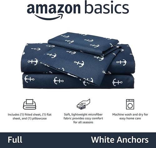 Amazon Basics Kid's Soft, Breathable, Easy-Wash Microfiber 4-Piece Sheet Set - Image 2