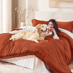 Andency Twin Comforter Set Burnt Orange, 2 Pieces Terracotta Boho Tassel Kids - Image 3
