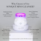reVive Light Therapy Soniqué Mini Acne Cleanser, Battery-Operated Sonic Face - Image 3