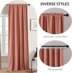 Joydeco Pink Velvet Curtains 96 inch Length 2 Panels, Luxury Blackout Rod - Image 2