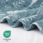 JANZAA Quilts Queen Size Bed Spread Botanical 3 Pieces Quilts Queen Size Sets - Image 2