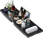 Bathtub Tray Caddy, Expandable Bath Trays by BAMBUROBA