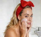 Casoty 12 Pcs Red Spa Headbands, Facewash Headbands, Soft Coral Fleece Makeup - Image 2