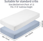GUNTAIL Crib Sheets for Boys Girls, 100% Cotton Fitted Crib Sheet 2 Pack for - Image 4