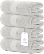 White Classic Luxury Bath Towels Set of 4 Large by WhiteClassic