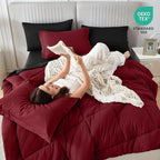 Sasttie Red & Black King Size Comforter Set, 7 Pieces Bed in a Bag King - Image 5
