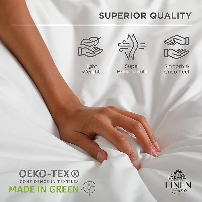 Linen Home 100% Cotton Percale Weave Fitted Sheet, Full Size, English Rose - Image 5