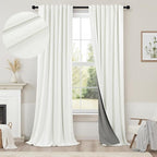 102 Inch Blackout Curtains 2 Panel Set Length Modern Decorative Dark Out Curtain by Pitalk