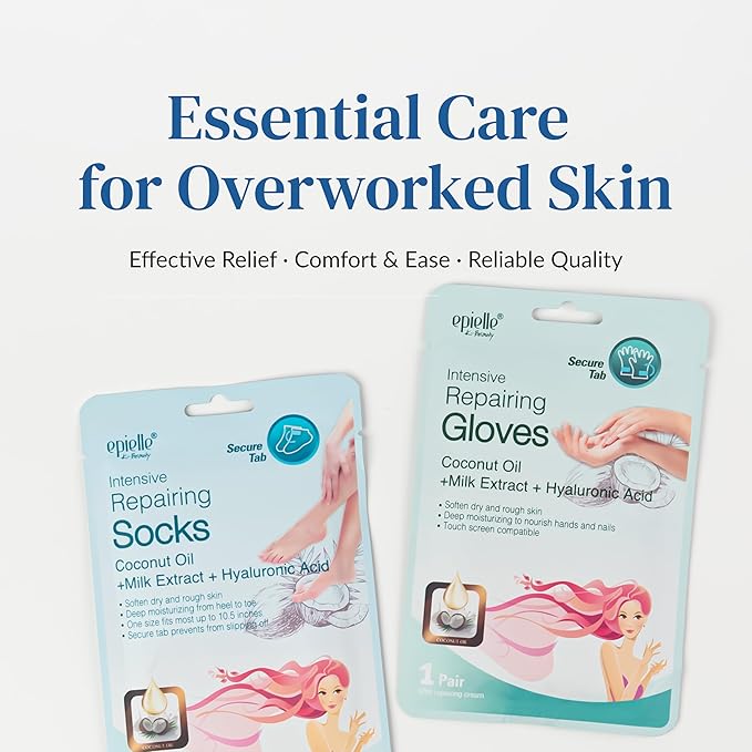 Epielle Intensive Repairing Hand & Foot Masks, Restore and Moisturize Dry - Image 8