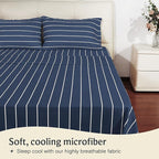 LuxClub 4 PC Cal King Size Sheet Set, Breathable Luxury Bed Sheets, Deep - Image 3