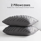 WARMDERN Boho Duvet Cover Set, Tufted Bedding Duvet Covers Soft Washed - Image 5