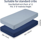 GUNTAIL Baby Crib Sheets for Boys Girls, 2 Pack Fitted Crib Sheet for Standard - Image 4