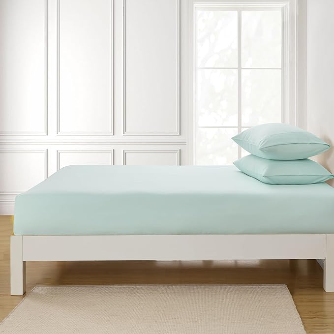 Queen Fitted Sheet Only with Full Elastic & Built in Corner Sheet Straps to - Image 4