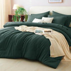CozyLux King Size Comforter Set Forest Green, 7 Pieces Bed in a Bag King by CozyLux