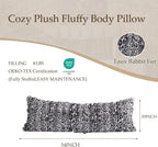 20x54 Fluffy Leopard Print Body Pillow, Cheetah Print Plush Fuzzy Faux Fur Body - Image 3