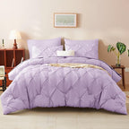CozyLux King Size Comforter Set Lavender, 7 Pieces Bed in A Bag Light Purple - Image 9