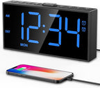 PPLEE Digital Alarm Clocks for Bedrooms Heavy Sleepers, 2 Alarms, Upgrade 7-5-2 by PPLEE