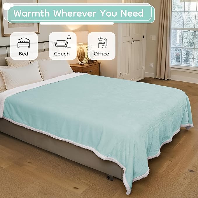 LaffyLo Heated Throw Blanket 50 x 60, Fast Heating Electric Blanket, Dual-Sided - Image 4