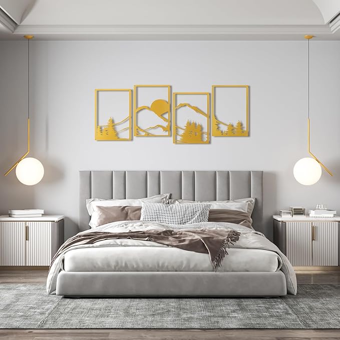 Art3d Black Metal Wall art, 4 Pieces Wall Decor - Image 7