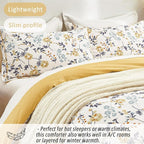 LEMIROE Yellow Floral Cotton Comforter King Size - Image 3