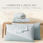 Hearth & Harbor Bed Sheets, Luxury Soft 6 Piece Bed Sheet Set Extra Deep Pocket - Image 5