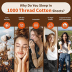 LBRO2M Split King Sheet Sets for Adjustable Bed 1000 Thread Count 100% Egyptian - Image 4