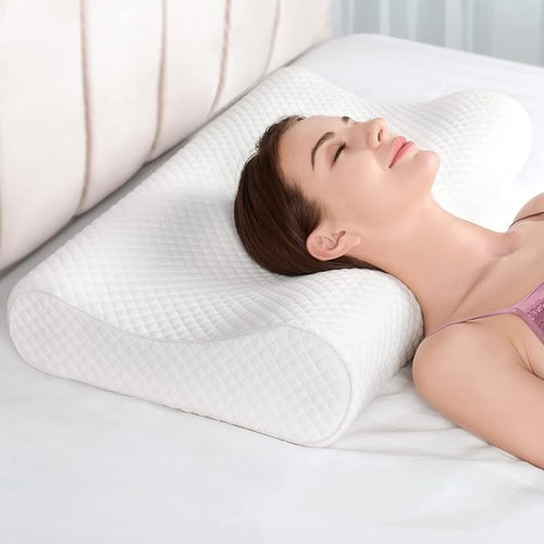 AM AEROMAX 26" Queen Size Contour Memory Foam Pillow, Cervical Pillow by AMAEROMAX