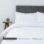 Dreamology White Duvet Cover Luxury Hotel Quality Bedding Set 100% Cotton - Image 4