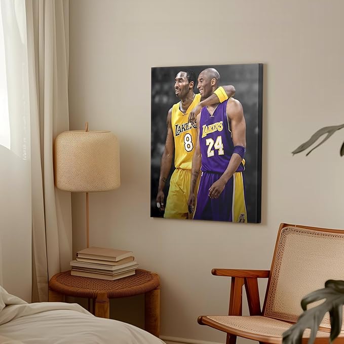 Kobe Bryant Canvas Wall Art Print Poster, Iconic Basketball Player Dual-Era - Image 3
