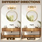Asnxcju 3-Light Brushed Gold Bathroom Light Fixtures, Modern Gold Vanity Lights - Image 4