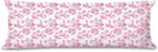 Pink Chinoiserie Golden Retriever Dog 20x54 Body Pillow Cover by Unknown