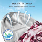 INNELO Luxury Shower Cap for Women Reusable Waterproof, Double Layered Shower - Image 4