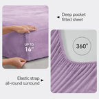 BEDELITE Flannel Sheets Twin Size Lavender - Image 4