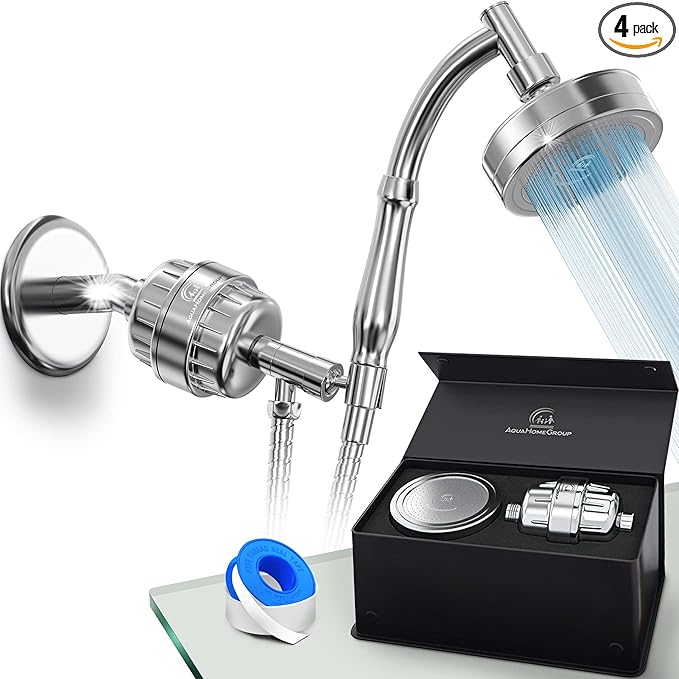 Filtered Handheld Shower Head & 20 Stage Shower Filter by Aquahomegroup