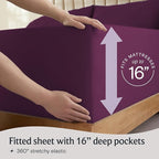 LuxClub 5 PC Split King Sheet Set, Breathable Luxury Bed Sheets, Deep Pockets - Image 6